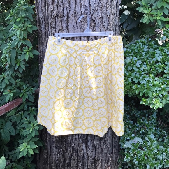 Fossil Yellow Gold Geometrical Stars Circle Diamond Lined Cotton A-Line Skirt 12 - Picture 3 of 13